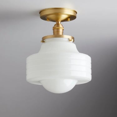 Clearance, 2nds final sale. Mid Century modern - Semi flush - Light fixture - Brass ceiling Lighting 