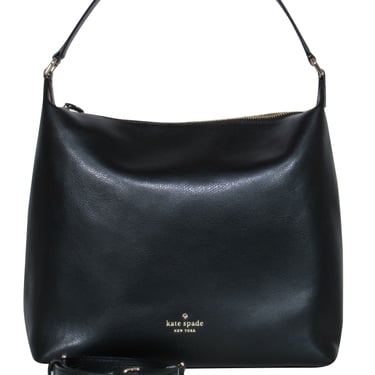 Kate Spade - Black Pebbled Leather Gold Chain Shoulder Bag – Current  Boutique