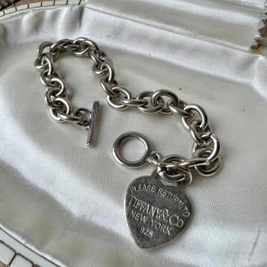 Vintage Tiffany & Co Sterling Heart Bracelet
