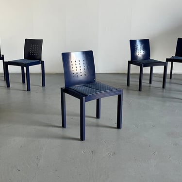 1 of 20 Postmodern Memphis Era Original Thonet Vienna Sculptural Stackable Dining Chairs, Original and Signed, 1990s Austria 