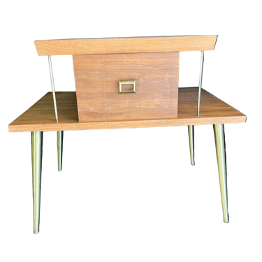 Mid Century Lane Side Table with Faux Drawer
