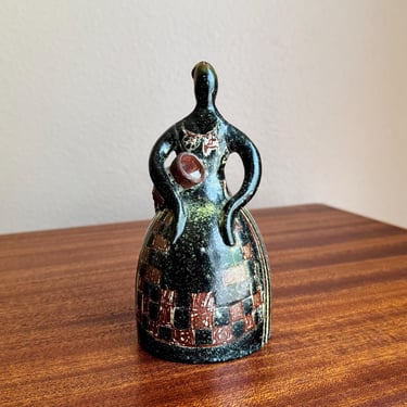 Vintage Alfaraz Pottery Figurine Sculpture Woman MCM Spain Miguel Duran Loriga 