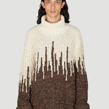 Bottega Veneta Men Graphic Wool Knit Turtleneck Sweater