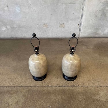 Pair of Faux Shagreen Lamps