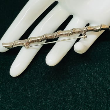 Silver Bamboo Brooch