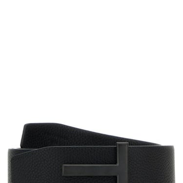 Tom Ford Man Black Leather T Icon Belt