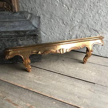Italian Florentine Wall Shelf, Gilt Gesso Console, Bracket Shelf, Italian Rococo Wall Sconce, Floating Shelf 
