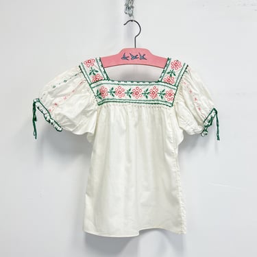 Vintage Child's Embroidered Peasant Top | Size 5 - 6 