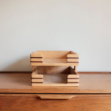 Wood Office / Desk organizer - Two Toned 