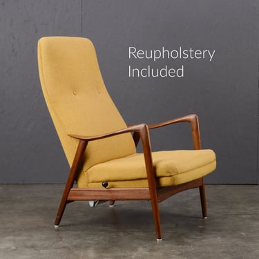 Mid-Century Recliner Lounge Chair Danish Modern Westnofa 