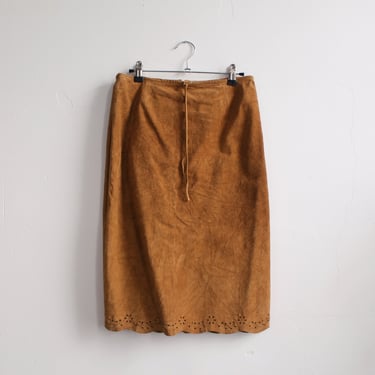 90s Caramel Suede Skirt - W27