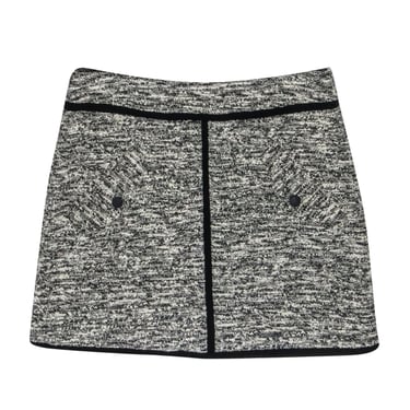 Rag &amp; Bone - Ivory &amp; Black Tweed Miniskirt w/ Front Pockets Sz 2
