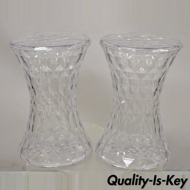Marcel Wanders for Kartell Italy Clear "Stone" Stool - a Pair