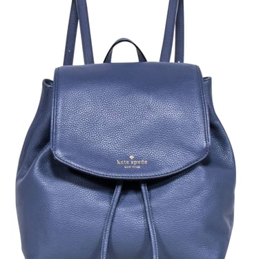 Kate Spade - Navy Leather Fold-Over Backpack