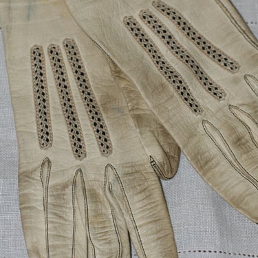 vintage ladies steam punk leather gloves small size 6 