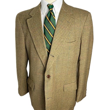 Vintage BROOKS BROTHERS Wool TWEED 3 Roll 2 Sack Sport Coat ~ 44 R ~ Houndstooth ~ jacket / blazer ~ Preppy / Ivy Style / Trad ~ 