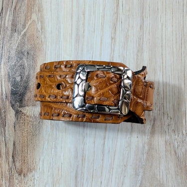 John Hardy Leather Double Wrap Bracelet with Sterling Buckle 7 inch 