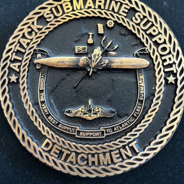 m/f Attack Submarine Support Detachment Solid Brass Plaque