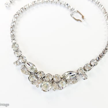 Eisenberg Ice | 1960s Rhinestone Choker Necklace | 60s Rhinestone Necklace | Eisenberg Ice 