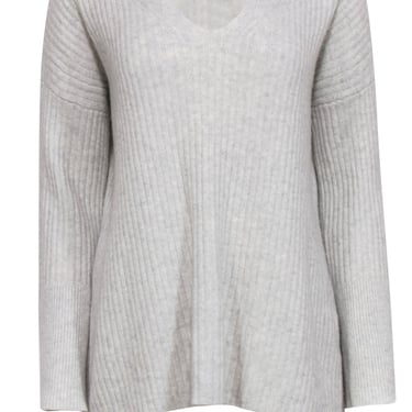 Rag &amp; Bone - Grey Ribbed Bell Sleeve Cashmere Sweater Sz S