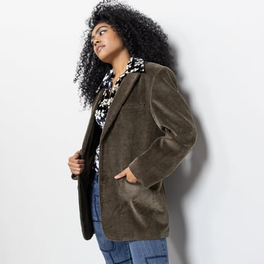 BROWN CORDUROY BLAZER Vintage Cotton Light Jacket Coat Menswear Woman 90's Oversize / Large Medium 