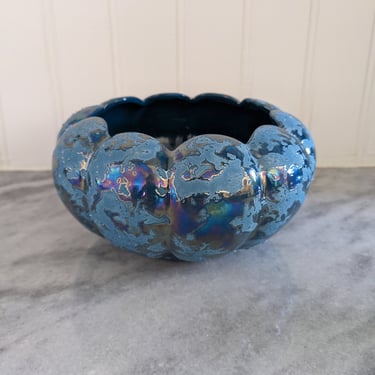 Small Blue Lusterware Ceramic Bowl 
