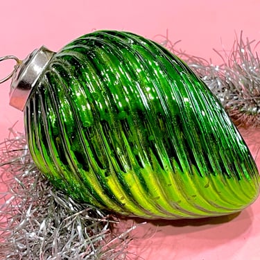 VINTAGE: Thick Textured Glass Ornament - Kugel Style Ornament - Christmas Holidays 