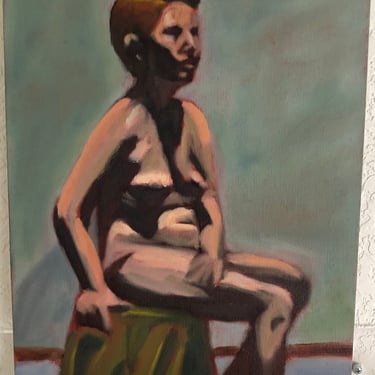 Original Painting oil nude study PORTRAIT 12 x 9