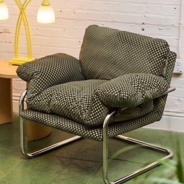 Checker Green Chrome Lounge Chair