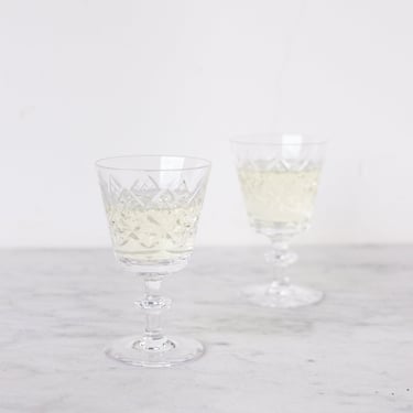 Petite Cut Glass Wine Glass Set of 6