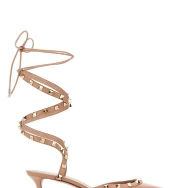 Valentino Garavani Women Powder Pink Leather Rockstud Pumps