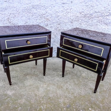 Vintage Pair of Bedside Tables / Mid Century/ Nightstand Storage/ Retro Night Tables / Storage Tables/ Wooden Nightstands / Yugoslavia/ 70s 