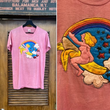 Vintage 1970’s Mod Disco Naked Lady x Banana Pop Art Cartoon T-Shirt, 70’s Tee Shirt, Vintage Clothing 