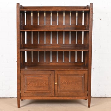 Stickley Brothers Style Antique Mission Oak Arts & Crafts Bookcase, Newly Refinished