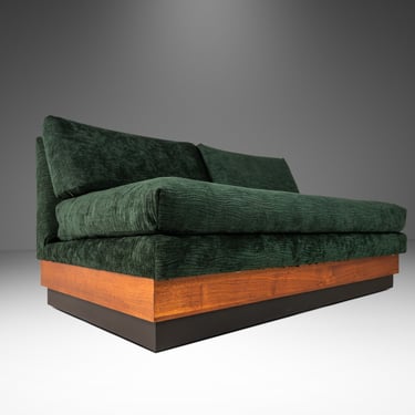 Mid-Century Modern Brutalist Platform Loveseat Sofa in Walnut by Adrian Pearsall for Craft Associates, USA, c. 1960's 