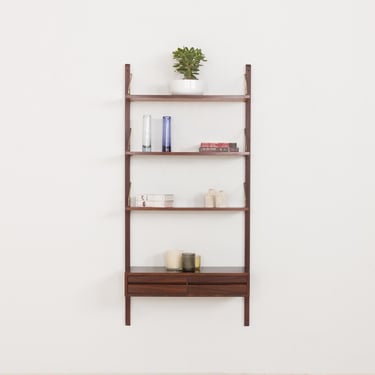 Poul Cadovius rosewood shelving unit with a console for Cado, 1960s 