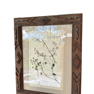 French Herbarium in Tramp Art Frame