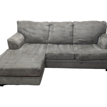 Beige Fabric Couch With Reversible Chaise