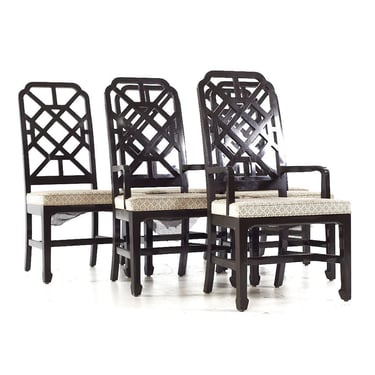 Dunbar Mid Century Lattice Back Dining Chairs - Set of 6 - mcm 