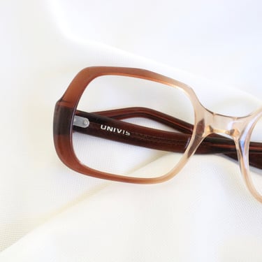 Vintage 70's Univis Chestnut Eyeglasses Frames 