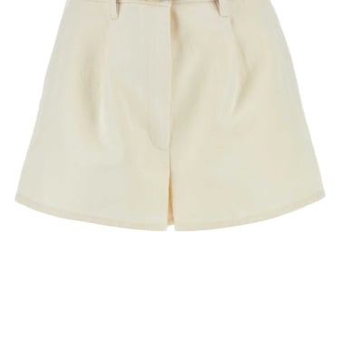 Prada Women Ivory Cotton Blend Shorts