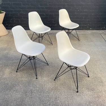 Set of 4 Eames Style Eiffel Base Dining Chairs 