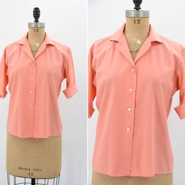 1960s Peach Stand blouse 