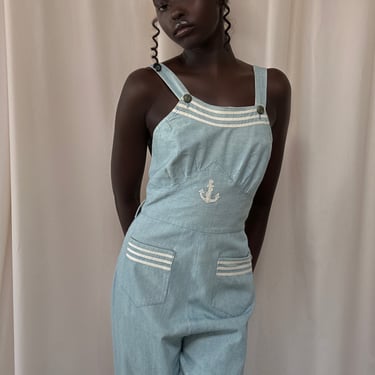 Vintage 1930’s Embellished Twill Jumpsuit