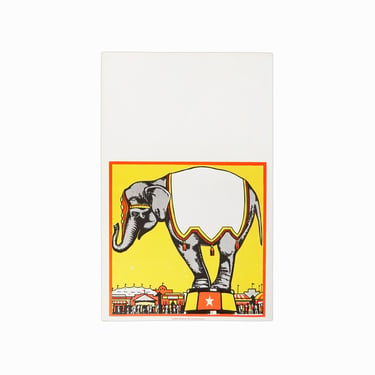 1960s Carnival Triangle Poster Co. Elephant Cardboard Print 