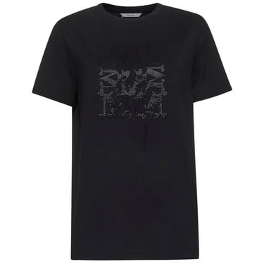 Max Mara Women Black Cotton Maxmarabesque T-Shirt