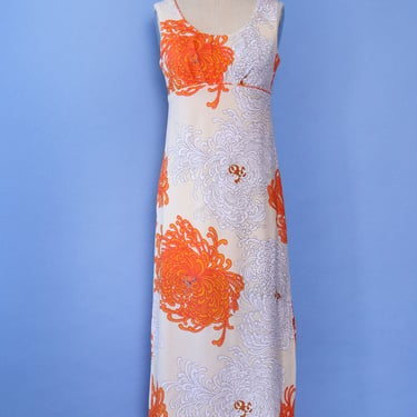 Cream Chrysanthemum Maxi Dress XS