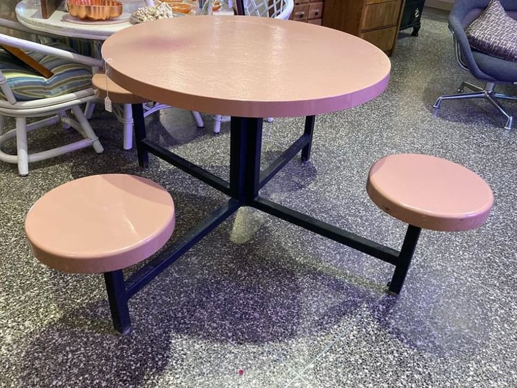 A four seater! Table is 35.5” x 29” seats are 14.5” x 19”