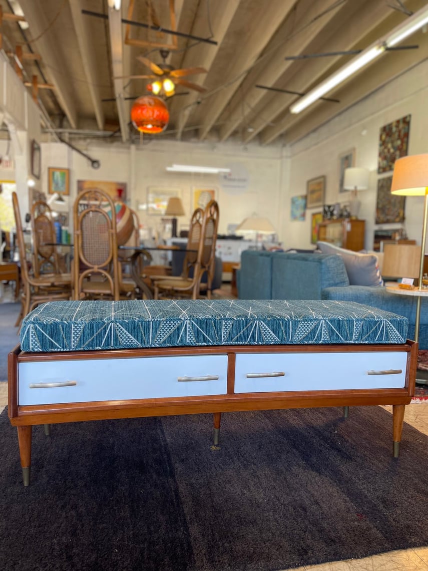 Mid Century Teak Bench Urban Goods San Antonio, TX