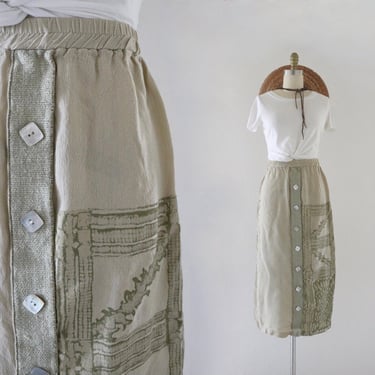 mixed material with linen skirt 23-28 